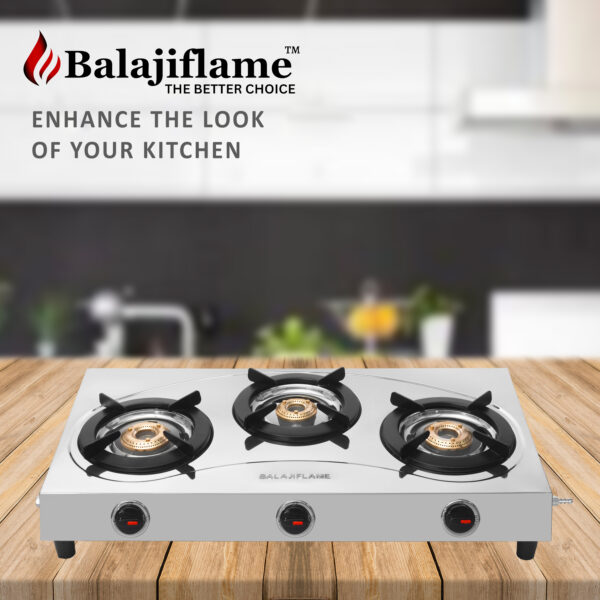3 Burner Stainless Steel Gas Stove